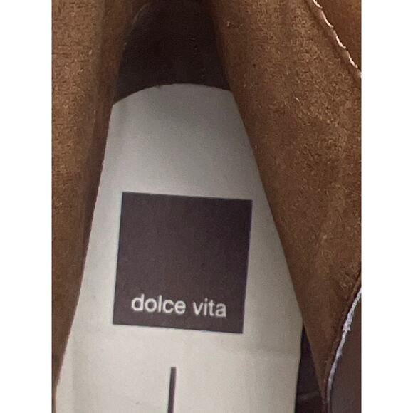 Dolce Vita Lorrie Womens Brown Suede Heeled Zippered Ankle Booties Size 9 - Picture 9 of 11